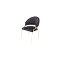 thumbnail image 2 of Ruby Contemporary style chair made with Metal Gold Legs in Black Color, 2 of 8
