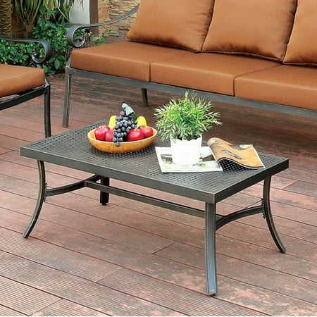 Bonquesha I Contemporary Style Metal Coffee Table Distressed Black Bonquesha I Contemporary Style Metal Coffee Table Distressed Black