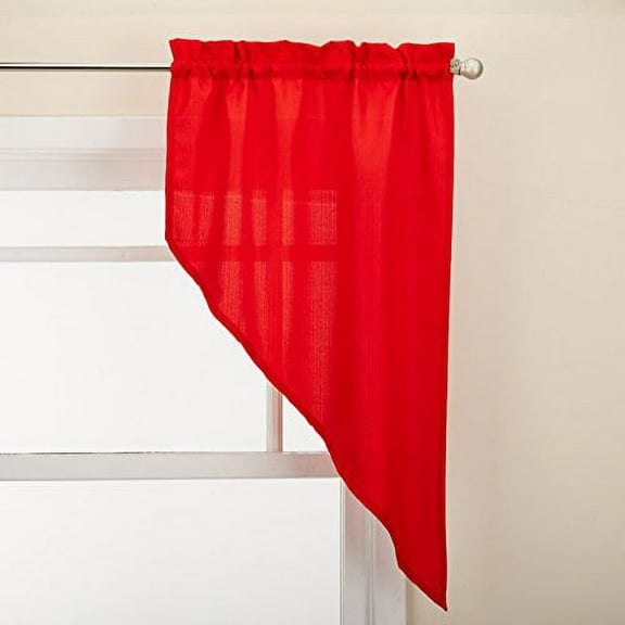 Lorraine Home Fashions Ribcord Window Curtain Tailored Swag, 54" x 38", Red