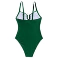 thumbnail image 5 of QURATI Swimwear Women'S V Neck Swimsuit Adjustable Spaghetti Straps Bathing Suit Swimwear Green S, 5 of 7