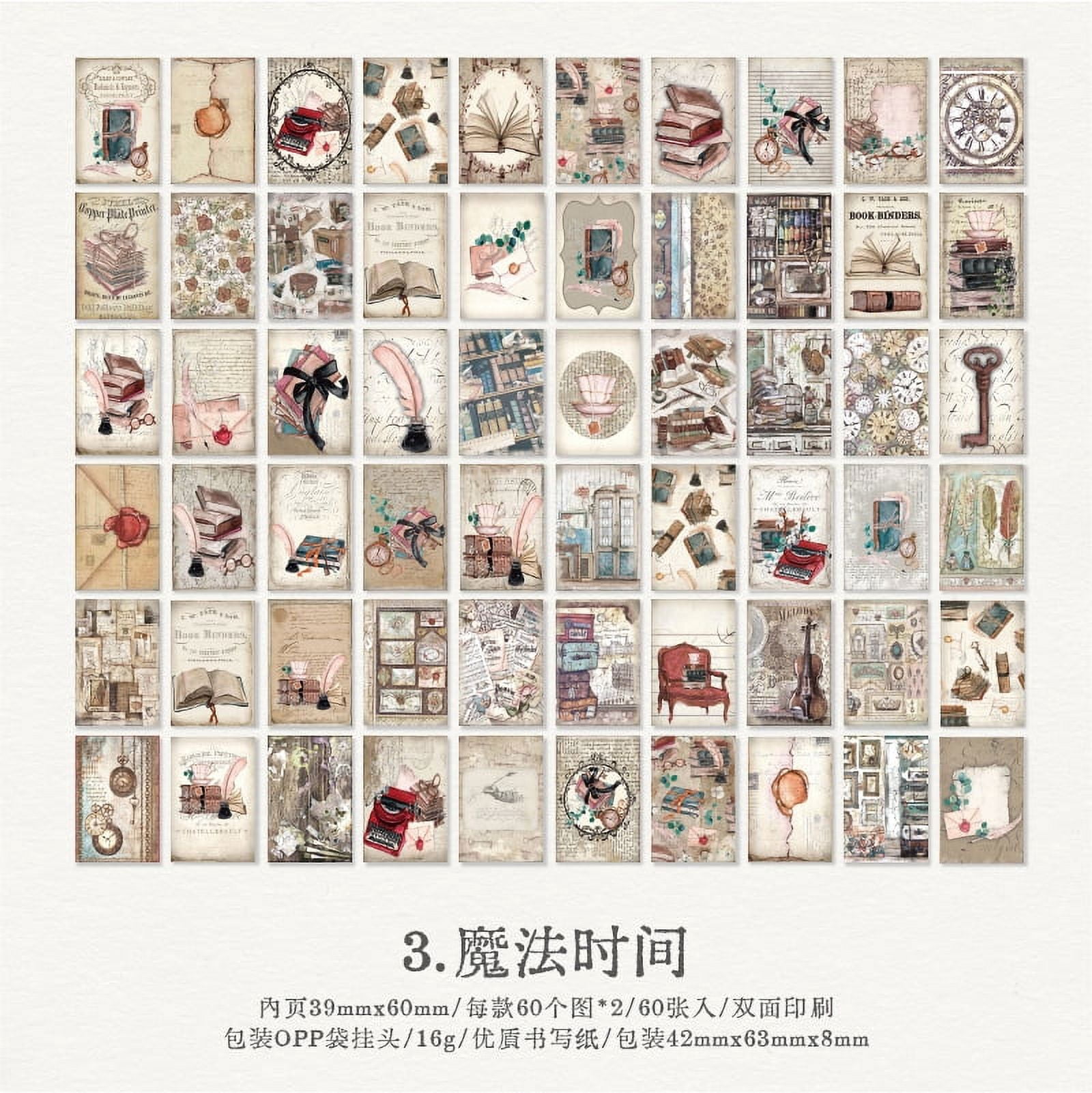 60 Sheets Vintage Breeze and Floral Scent Scrapbook Paper - 6 Designs DIY Journal Decoration Material