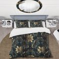 thumbnail image 2 of Designart "Symphonic Gold And Blue Damask Opulence I" Damask Bedding Covert Set - Bohemian & Eclectic Bed Set With 1 Sham, 2 of 5