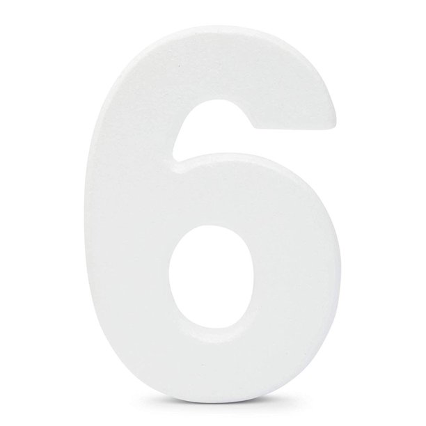 12 In Large Foam Styrofoam Number 6 Foam Number for Crafts School
