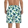 thumbnail image 3 of Kdxio Blue Sunflowers Pattern Mens Casual Shorts - Drawstring Summer Beach Sports Shorts for Men, 3 of 9