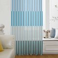 thumbnail image 6 of Colorful Stripe Sheer Curtains 84 Inches Long, Modern Teal Blue Green Vertical Striped Light Filering Curtains, Breathable Simi Curtain Privacy Drapes for Living Room Bedroom Window Treatment, 6 of 9