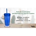 thumbnail image 4 of Double Wall Acrylic Tumblers 16 oz. Set of 10, Bulk Pack - BPA Free, Perfect for Iced Coffee, Soda, Other Hot & Cold Beverages - Blue, 4 of 5