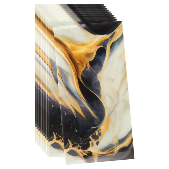 Uxcell 10pcs Peel and Stick Wall Panels 23.6" x 11.8" Skin Feel Brick Wallpapers (19.4 Sq. Ft. / 1.8 Sq.m. Coverage) Marble Tiles Adhesive Backsplash, Blue White