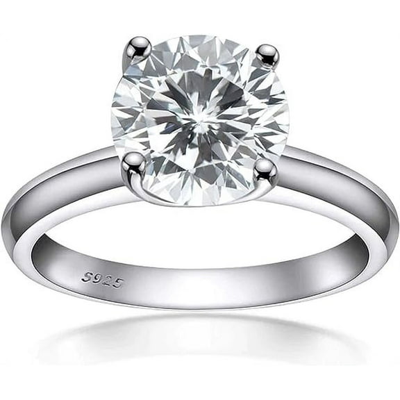 ICFL Round Cut Moissanite Anniversary Ring 14K White Gold Plated 2.5ct Moissanite Engagement Ring 5