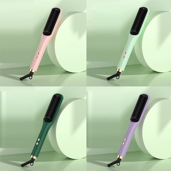US Electric Hair Straightener Brush Straightening Curler Brush Hot Comb Frizzy