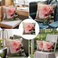 thumbnail image 6 of Flowers Stamps Throw Pillow Cover Vintage Eiffel Tower Cards Cotton Linen Cushion Cover Throw Pillow Case with Invisible Zipper for Couch Sofa Bed Chair Car 18x18 Inch, 6 of 9