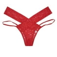 thumbnail image 4 of Panties for Women,Sheer Seamless T-Back Thong Low Rise Underwear For Women Comfortable Soft Stretch Fit,Womens Underwear,Red,XL, 4 of 5