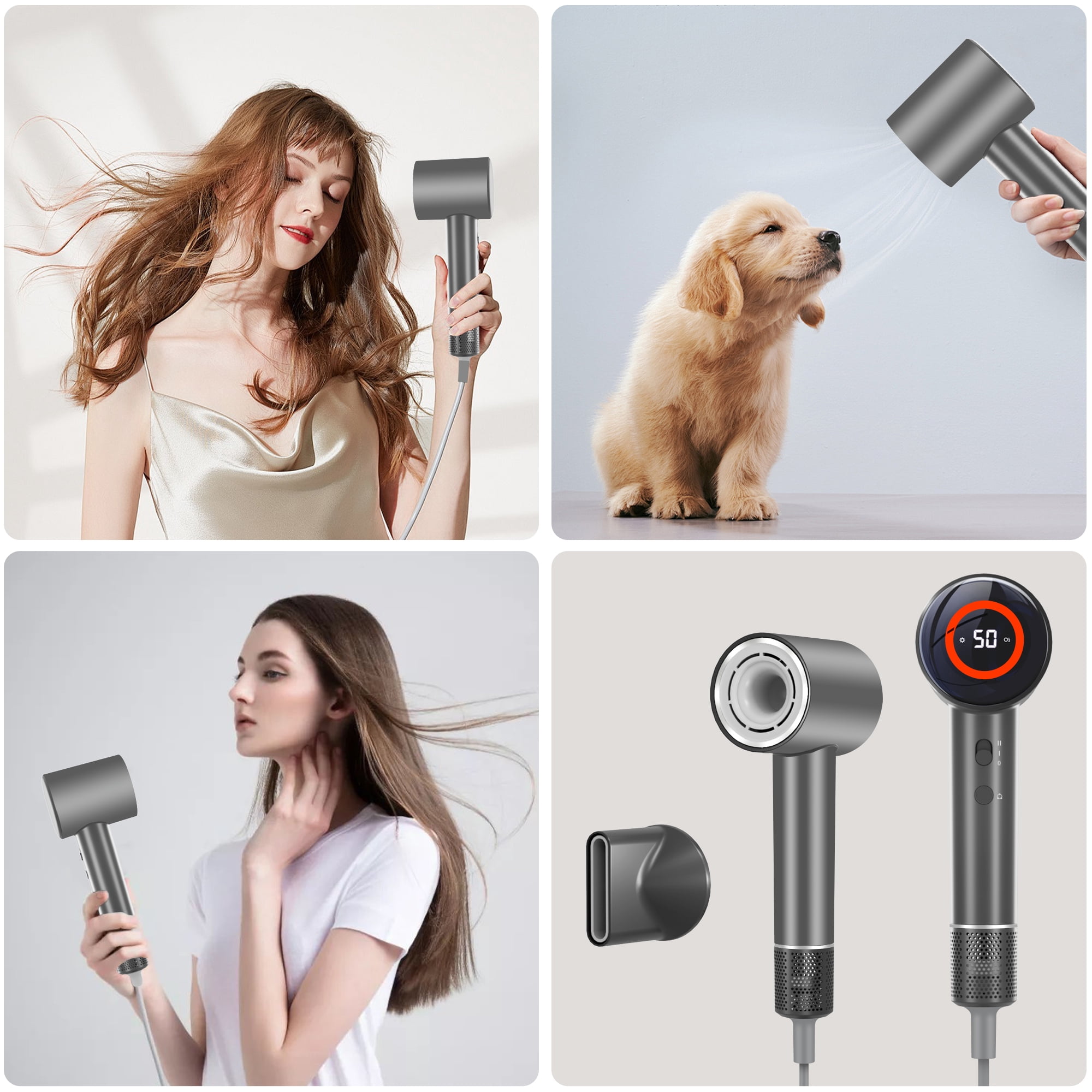 Hair Dryer, High-Speed Blow Dryer With 3 Heating Settings & 2 Speeds, 110,000 RPM Lightweight Ionic Hair Dryer, Low Noise, for Home, Travel, Salon, Gift