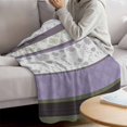 thumbnail image 3 of Purple Geometric Blanket Soft Cozy Warm Throw Blanket for Couch, Plush Fuzzy Flannel Fleece Blankets for Sofa, Stripes Boho Spring Flowers Country Rural Bed Blankets Gifts for Men, 30"x40", 3 of 9