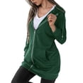 thumbnail image 3 of Innerwin Sweatshirts à Capuche Zippés pour Femmes Sweat à Capuche Automne Couleur Unie Chaud Vert m, 3 of 5