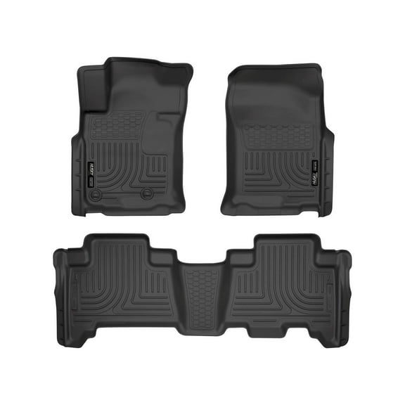 Husky Liners 98571 Weatherbeater Floor Mats Fit 2010-2013 Lexus GX460; 2010-2012 Toyota 4Runner (w/ or w/o Sliding Cargo Deck, w/ 3rd Row Seating) - Front/2nd Seat - Black