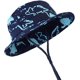 thumbnail image 4 of RV (Dinosaurio azul) Sombreros para niños, sombreros de playa de algodón resistente a los rayos UV para niños y niñas, cordón ajustable Rojo Verde, 4 of 5