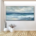 thumbnail image 5 of Abstract Ocean Oil Painting 3D Seascape Canvas Textured Wall Art Hand-Painted Blue Sea White Sky Clouds Painting Modern Custom Living Room Decor,Unstretched,Frameless,(122*244cm)48*96Inches, 5 of 5
