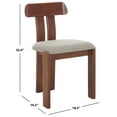 thumbnail image 4 of Safavieh Cayde Modern Wood Dining Side Chairs, Gray / Walnut, 4 of 8