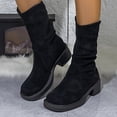 thumbnail image 2 of RXMEKW Bottes d'Hiver pour Femmes, Bottines Courtes avec Plis et Talon Bas pour Tenue Décontractée, 2 of 9
