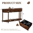 thumbnail image 5 of 52" Retro Half Moon Console Table - Curved Wood Sofa Table with 2 Drawers & Open Shelf for Entryway, Living Room & Hallway in Cherry, 5 of 8