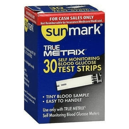 Sunmark True Metrix Self Monitoring Blood Glucose Test Strips, 30 Count