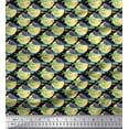 thumbnail image 1 of Soimoi Poly Crepe Fabric Bird,Palm Tree & Sun Nature Printed Fabric 1 Yard 42 Inch Wide, 1 of 3