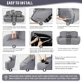 thumbnail image 5 of Timeles 2 Seat Recliner Sofa Covers with Middle Console Slipcover, Loveseat Recliner Couch Cover Stripe Jacquard Furniture Protector Covers with Elastic Bottom for Kids, Pets (Light Gray), 5 of 6