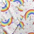 thumbnail image 3 of Dream Factory Unicorn Rainbow Twin 3 Piece Sheet Sets, Polyester, Microfiber, Pink, Child, 3 of 6
