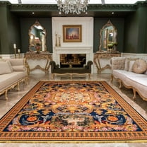 FERONIA Vintage Luxury 8x10 Area Rug - Machine Washable for Living Room Bedroom