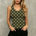 thumbnail image 2 of HappyYEE Women’s Polka Dot Tank Tops Summer V-Neck Ribbed Sleeveless Tops Slim Fits Knit Casual Camisole Daily Wear Green-a L, 2 of 7