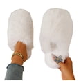 thumbnail image 5 of SAWOBUUN Womens Closed Toe Fuzzy Slippers Cozy Warm Fluffy Faux Fur House Slippers Winter Indoor Plush Scuff Slippers, 5 of 5