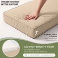 thumbnail image 4 of Snubbull 3 Pack Loveseat Cushion Set, 36" x 18" x 3" Waterproof Outdoor Chair Replacement Cushions for 4-Seater Wicker Rattan Patio Furniture, Sand, 4 of 9