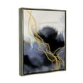 thumbnail image 3 of Stupell Industries Modern Coastal Abstract Organic Lines Blue Gold Luster Gray Framed Floating Canvas Wall Art, 24x30, by Irena Orlov, 3 of 5