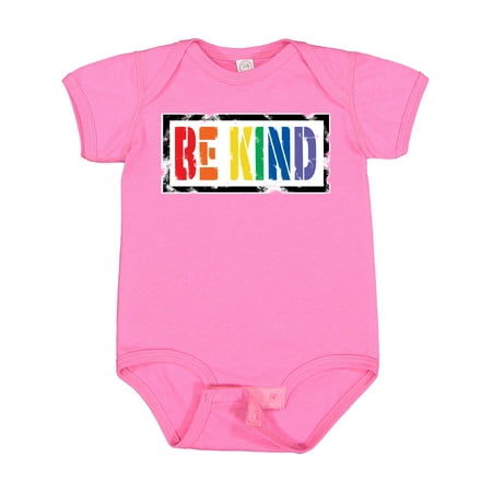

Inktastic Be Kind Stencil LGBT Rainbow Gift Baby Boy or Baby Girl Bodysuit