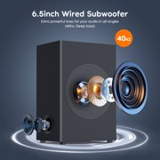 GCZ Soundbar with Subwoofer, 2.1 CH Separable Sound Bars for TV, Bluetooth/HDMI-ARC/Aux/Opt 3D Surround Sound