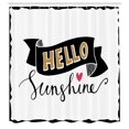 thumbnail image 3 of Ambesonne Hello Sunshine Shower Curtain, Grunge Effect Words, 69"Wx75"L, Pale Brown Coral Black, 3 of 5