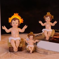 Lwlmwt Resin Baby Jesus Figurine, 5" Nativity Baby Jesus, Jesus Baby Jesus Doll, Resin Baby Jesus Table Piece, Nativity Collectible Statue and Holy Faith Present