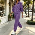 thumbnail image 6 of JOANKDMI Sweatsuit for Women 2 Piece Outfits Full Zip Up Jacket and Cuffed Joggers Pants Set Casual Athletic Lounge Tracksuits with Pockets Fall Winter Workout Wear, 6 of 8