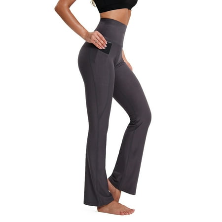

Women s Yoga Pants - Flare Leggings for Women High Waisted Crossover Workout Bell Bottom Jazz Dress Pants