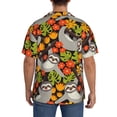 thumbnail image 3 of Sikiie Sloth on the Branch Men's Wrinkle Free Untucked Cuban Shirt Business Casual Button Down Shirts Short Sleeve Shirt, 3 of 5