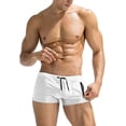 thumbnail image 2 of MSJUHEG Swim Trunks Men Swimsuit Mens Swim Trunks Mens Bathing Suit Boxers for Men Nylon White S, 2 of 3