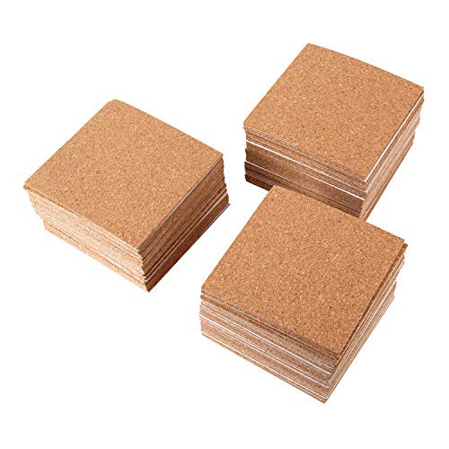 Arroyner 40 Pack Self Adhesive Cork Squares and Round DIY Adhesive Cork