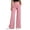 Pink #69, variant on Wide Leg Palazzo Pants for Women Elastic Waist Summer Work Trousers Straight Leg Dressy Pants with Pockets Teacher Outfits L