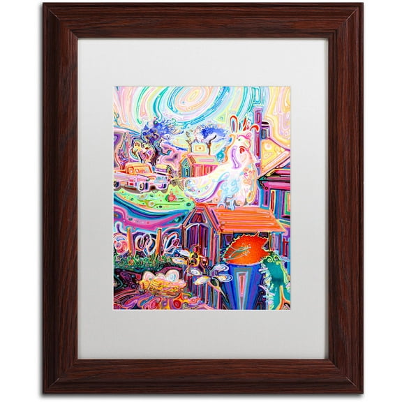 Trademark Fine Art "Poppycock" Canvas Art by Josh Byer, White Matte, Wood Frame