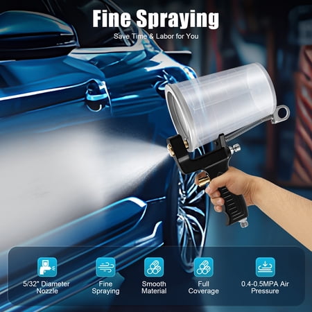 7.87*5.12 Gel Coat Spray Gun Gelcoat Dump Resin handheld Sprayer W/ Spray Nozzles/Cup Clear Black