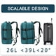 thumbnail image 5 of Mochila de viaje expandible de gran capacidad, bolso de mano para vuelo, mochila para computadora portátil de 15,6 pulgadas, para viajes de negocios, almacenamiento de equipaje XA299CR, 5 of 5