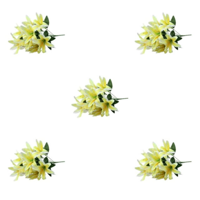 Baohd Add Beauty To Any Setting With Artificial Flowers And Plants Silk Artificial Flowers For Decorations Fake Flowers yellow 5Set