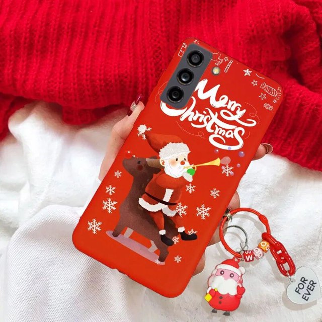Reindeer 3D Christmas Santa Claus Tree Hat Case For iPhone 7 8 Plus 6 6S Plus Snowman 3D Key Chain Tpu Phone Cover