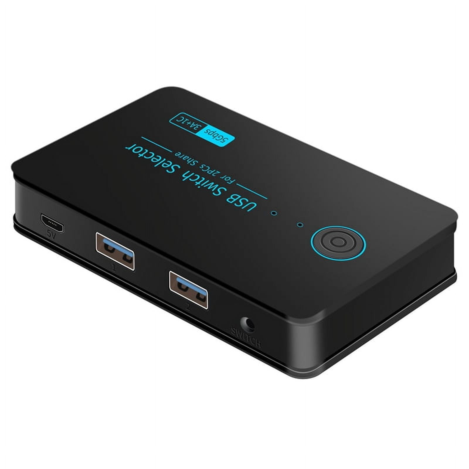 USB Switcher 2 Computers Kvm Switch USB 3.0 Switch 4 Ports(3USB3.0+1 USB-C) Hub Share Devices Printer Scanner