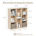 thumbnail image 5 of Anhdah 8 Cube Storage Organizer, Cube Bookcase Closed Back Panel Bedroom, Living Room, Home Office, Closet Bookshelves White Oak, 5 of 6